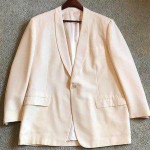 Vintage Ivory Tuxedo Coat Shawl Collar 48R 1950's?
